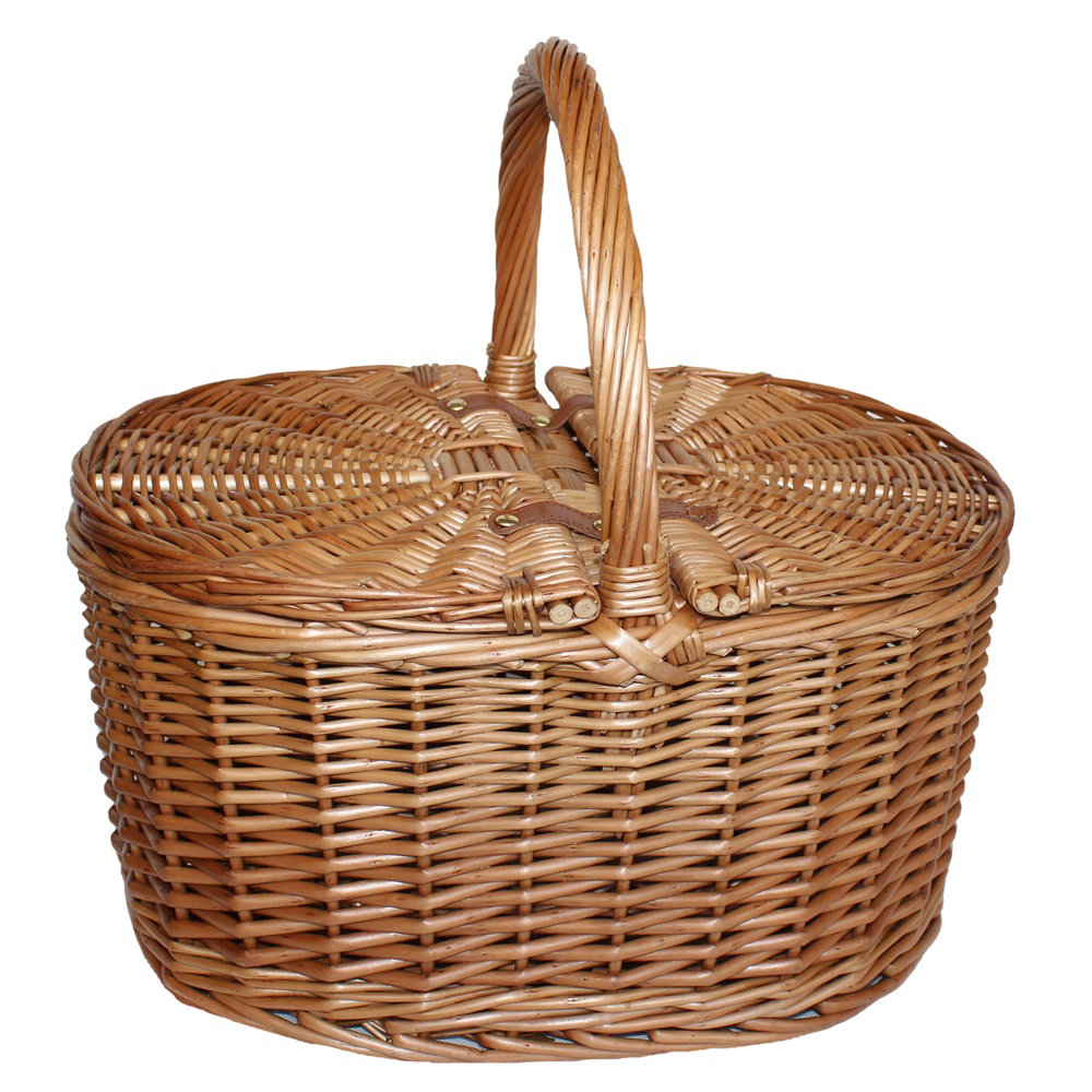 Lidded Oval Picnic Basket