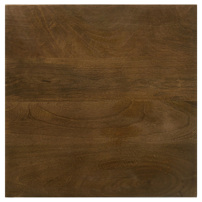 Square Wood Top Accent Side Table Dark Brown, Brown