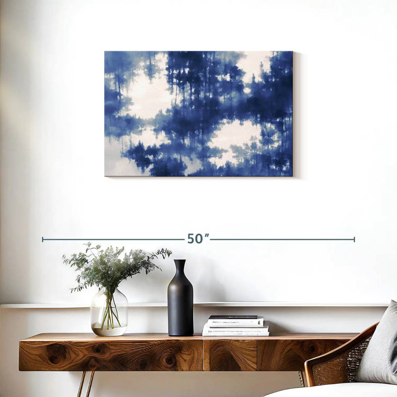 Avery Abstract Blue Forest Reflection, 20" H x 30" W
