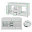 Meuble-lavabo de 58 po seulement, 3 tiroirs, 4 portes avec 2 tablettes doubles