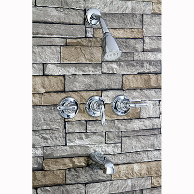Kingston Brass Magellan Triple-Handle Tub and Shower Faucet