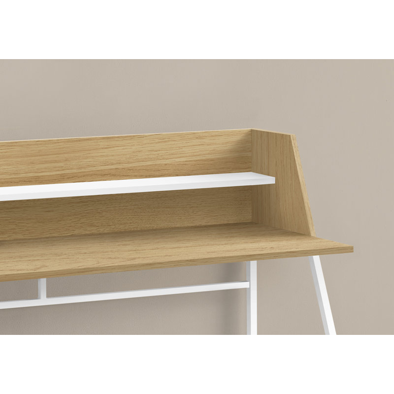 Bureau d'ordinateur, Naturel / Blanc