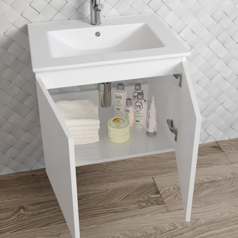 Base de meuble-lavabo simple 28 po Malibu, Blanc lustré