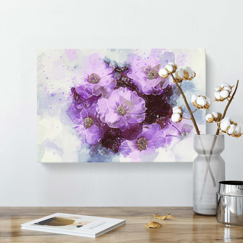 Lilac Flower In Abstract - Wrapped Canvas, 35cm H x 50cm W x 3cm D