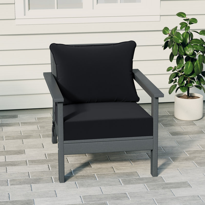 Hydea Deep Seating Chair With Cushions, Gray, Black