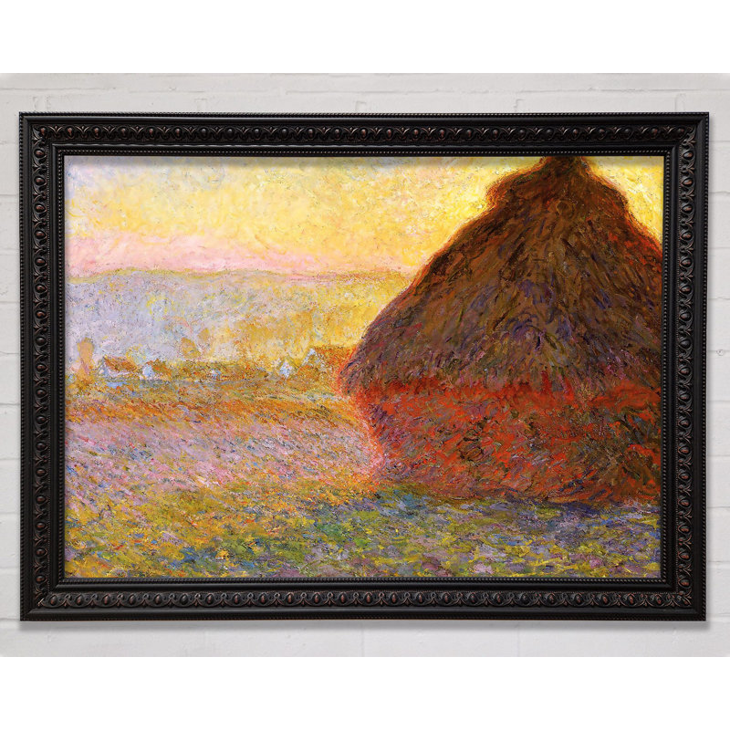 Grey Stacks 1 by Claude Monet - Single Picture Frame Print, 59.7cm H x 84.1cm W x 3cm D