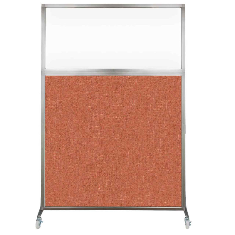 Cloison de bureau Hush - fenêtre transparente, 48", Orange clair
