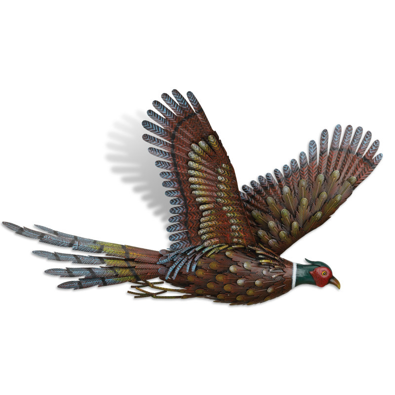 Décoration murale d'intérieur en métal 18 po Statues, Pheasant