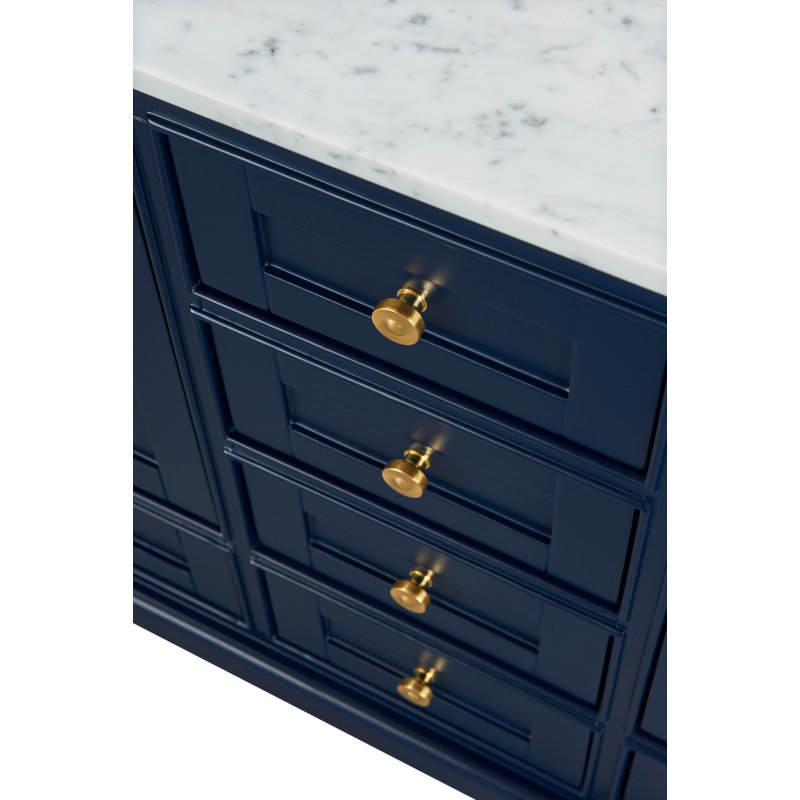 Audrey 48'' W Single Vanity, Carrara White, Brushed Nickel, Sapphire Gray