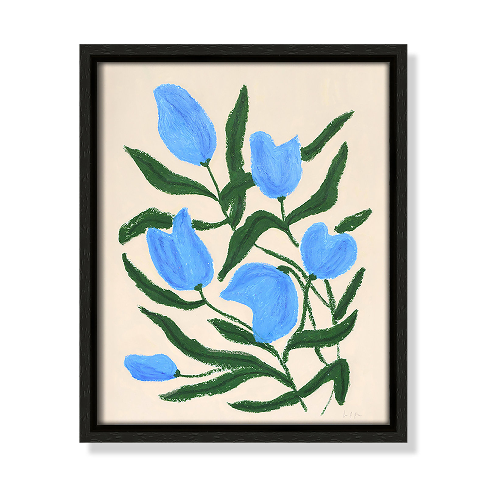 Blue Tulips Print by Camilla Bergqvist, Espresso, 11.5" H x 9.5" W