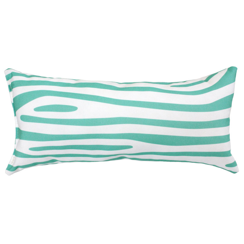 Animal Print Reversible Throw Pillow, Teal/White
