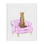 Guépard sur toile de chaise rayée rose, design par Ziwei Li-1692387835