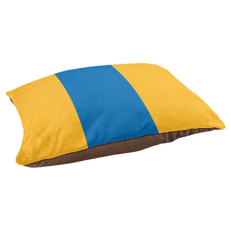 Coussin Golden State, Jaune doré / bleu royal / jaune doré, Grand (l 40 po x P 30 po x H 14 po)