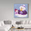 Art sur toile, "bonhommes de neige en mauve avec bougie"-31977623