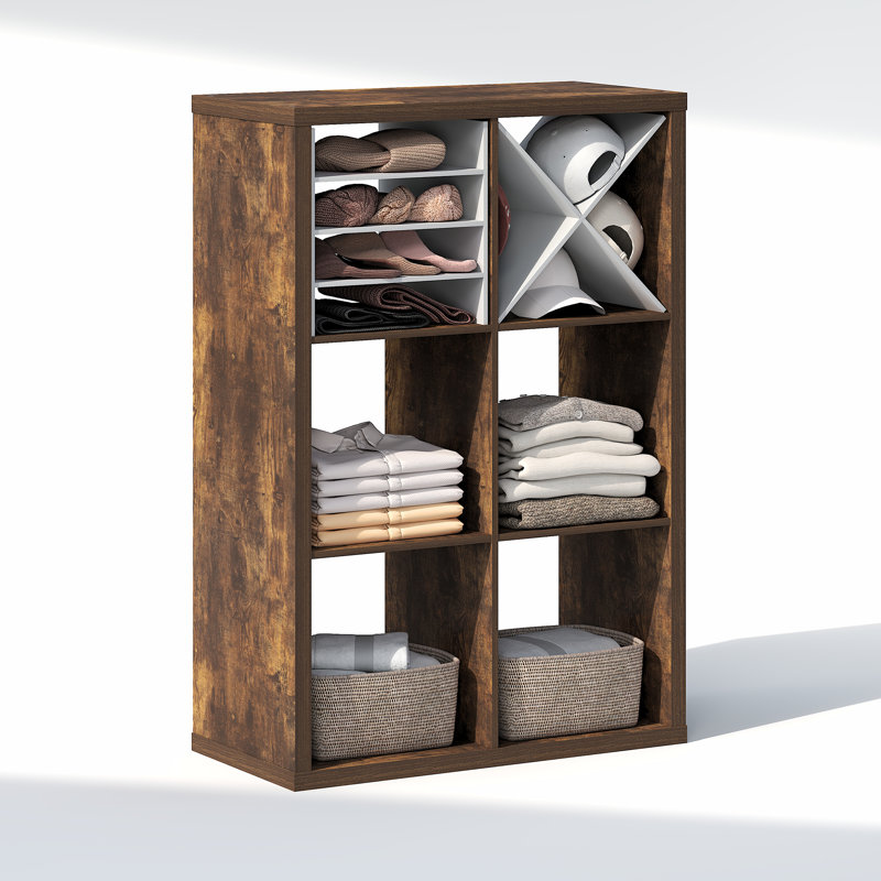 Heddy 76.2cm W Manufactured Wood Shelving Unit, Amber Pine