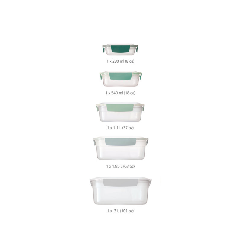 CONTENANTS D'ALIMENTS AVEC COUVERCLES DE VERROUILLAGE NEST, Sauge