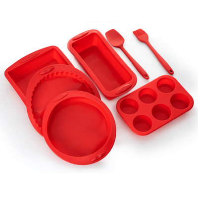 Bisiot 7 Piece Non-Stick Silicone Bakeware Set