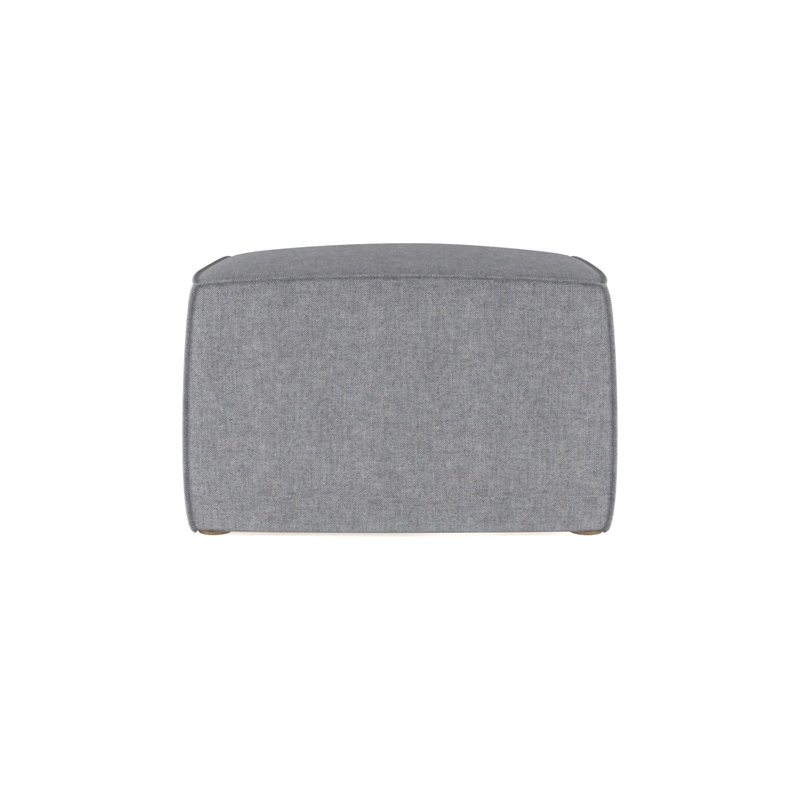 Varick Cube Ottoman, Plush Velvet Oyster, Weathered