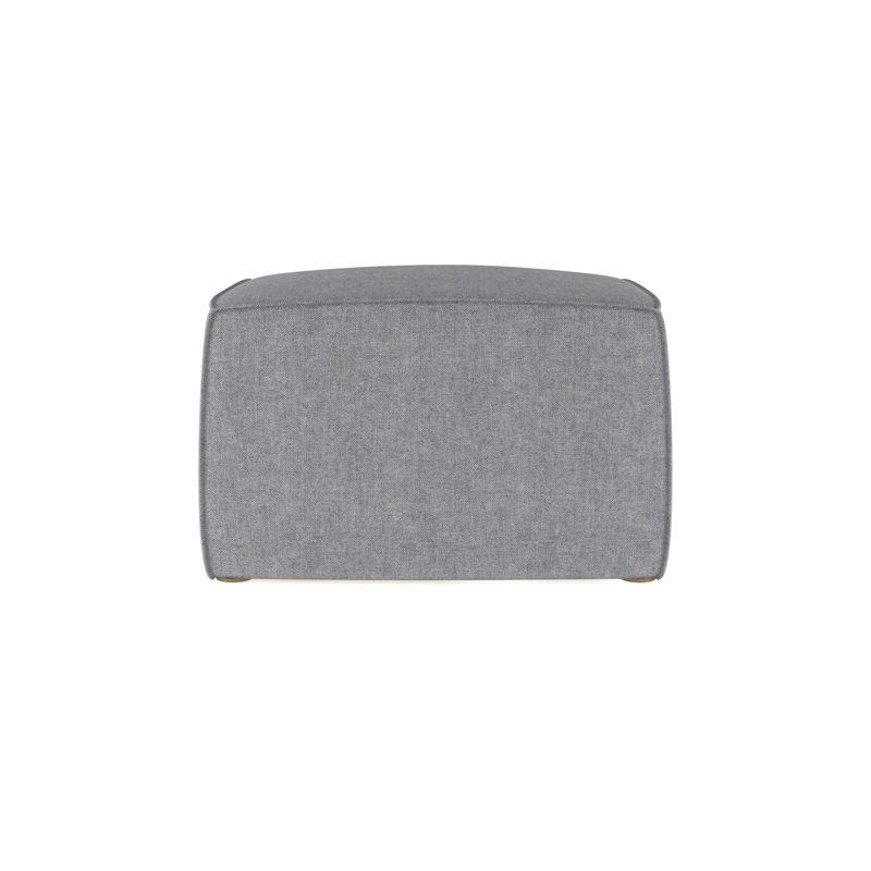 Varick Ottoman, Vintage Leather Alabaster, Weathered