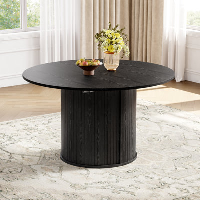 Round Extendable Dining Table For 4–8 People, Modern Farmhouse Kitchen Table, Durable Mdf, Multiple Colors