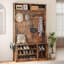 Arbre d'entrée Farmhouse - Banc, rangement pour chaussures, paniers latéraux et crochets pour le vestibule-1778044569-1684408164