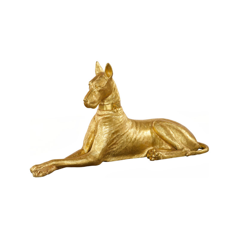 Great Dane Statue, Gold, Right