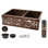 33" Hammered Copper Kitchen Apron 60/40 Double Basin Sink w/ Scroll Design and Apron Front Nickel Background w/ Matching Drains and Accessories