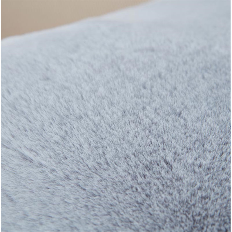 Luxury Chinchilla Faux Fur Pillow, Gray