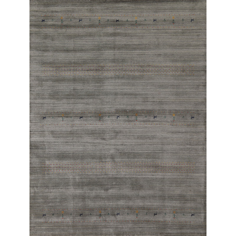 Tapis vert et gris Gabbeh