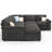 U-Shaped Sleeper Sectional Sofa Bed with Pull-Out Bed and Storage for Living Room ,Dark Gray-1687495742