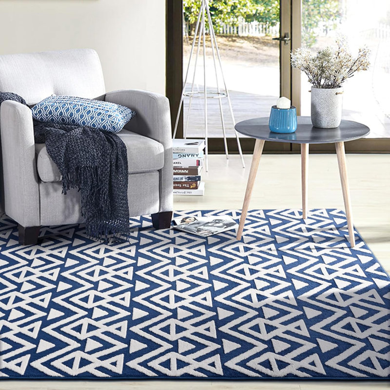 Ultra-Soft Plush Memory Foam Rug Luxury Geometric Textured Area Rug