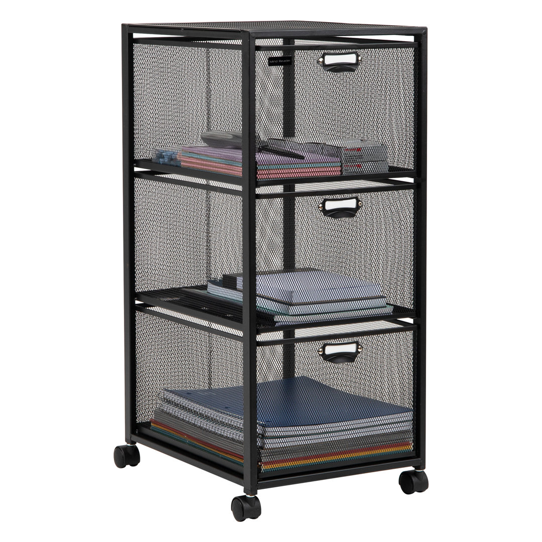 Rolling Cart with Drawers, Utility Cart, Craft Storage, Metal, 24.25"L x 15.25"W x26.25"H Mind Reader