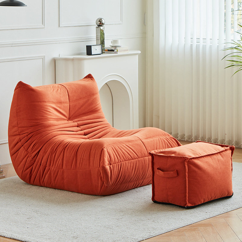 Canapé à billes rétro, Polyester orange