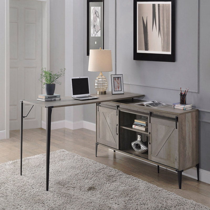 Bureau d'écriture Zakwani, Gris, 31" H x 65" W x 65" D