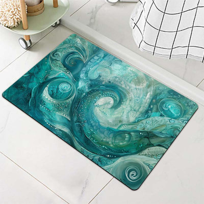 Tapis de bain en terre de diatomées, tapis de monstre de mer antidérapant, volume super absorbant, séchage rapide, écologique, facile à nettoyer pour la salle de bain, tapis de porte 16 x 24 pouces (40 x 60 cm)