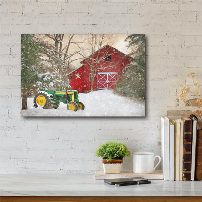 Winter at the Barn - Wrapped Canvas Photograph Print