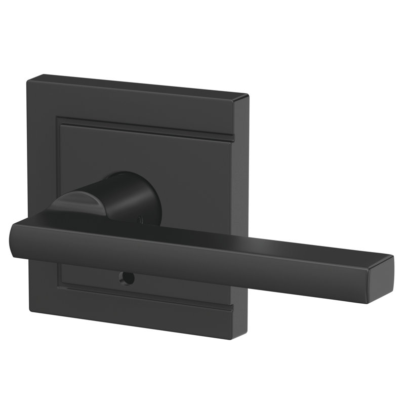 Custom Latitude Hall-Closet and Bed-Bath Lever with Upland Trim, Matte Black