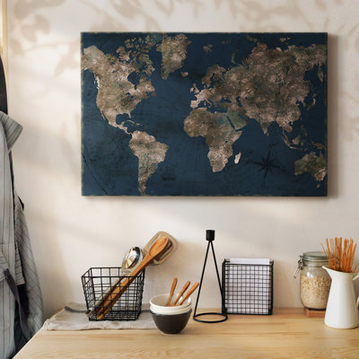 Navy Atlas-Gallery Wrapped Canvas