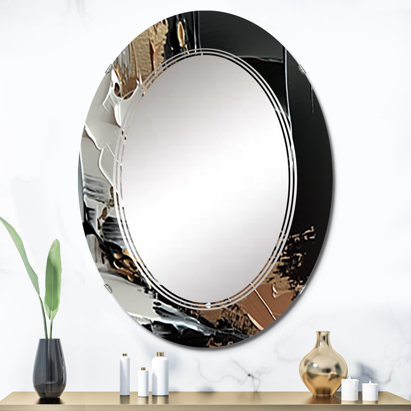 Taliston - Miroir mural moderne ovale, 36 po x 24 po