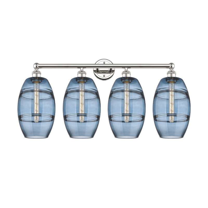 Dundrod 4 - Light Dimmable Vanity Light, Princess Blue, Polished Nickel