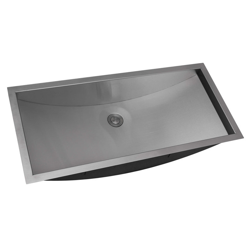 Ruvati 34 x 14 inch Stainless Steel Rectangular Bathroom Sink Undermount, Brushed