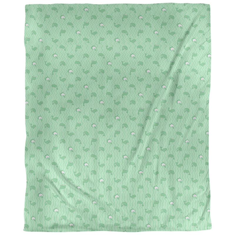 Tissu baleines, Vert, L 54 po x l 36 po, Coton peigné pima