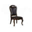 Design traditionnel traditionnel 2 pièces chaises de salle à manger en noyer brun foncé similicuir sièges formels