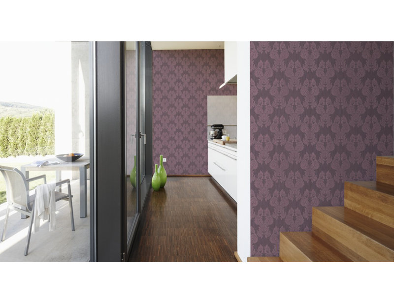 Tessuto 10.1m x 53cm Wallpaper, Purple and lilac