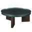 Table basse vert noirâtre et chêne fumé
