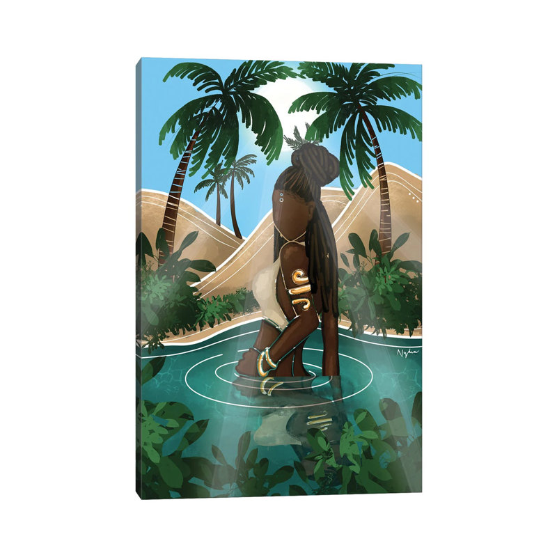 Oasis Goddess by Colored Afros Art - Wrapped Canvas Print