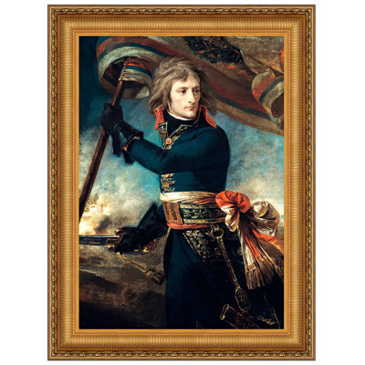 «General Bonaparte on the Bridge at Arcole 17ème 1796», reproduction de peinture à l'huile sur toile encadrée