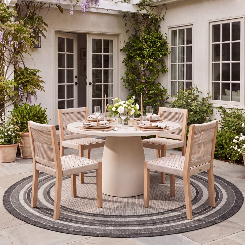 Tapis gris clair / noir Hance, Rond 10pi