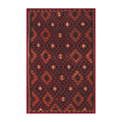 Tapis de zone rouge/noir contemporaine Strängnäs