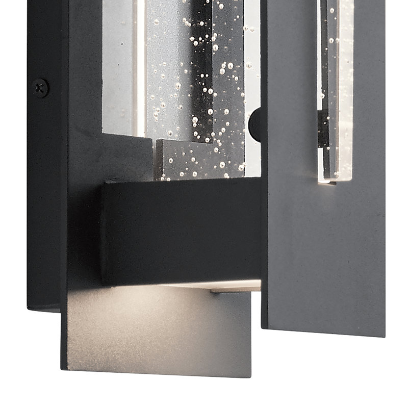 Luminaire à cloison d'extérieur à DEL intégré H 23 po Huang, Noir texturé